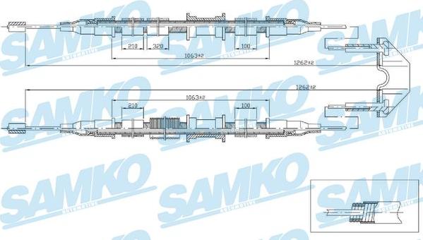 Samko C0536B - Трос, гальмівна система autocars.com.ua