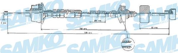 Samko C0537C - Трос, управління зчепленням autocars.com.ua