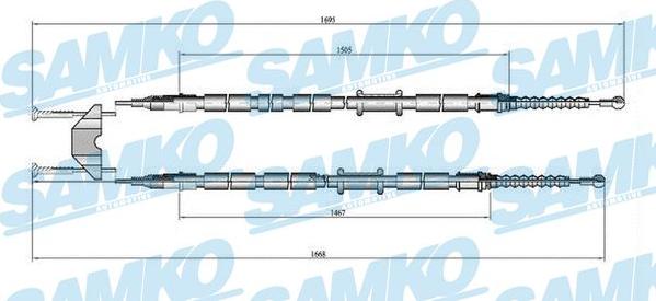 Samko C0538B - Трос, гальмівна система autocars.com.ua