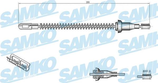 Samko C0556B - Трос, гальмівна система autocars.com.ua