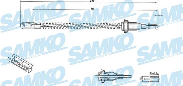 Samko C0586B - Трос, гальмівна система autocars.com.ua