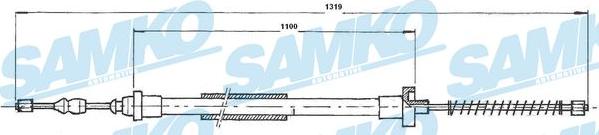 Samko C0606B - Трос, гальмівна система autocars.com.ua