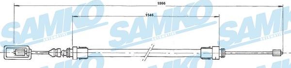 Samko C0625B - Трос, гальмівна система autocars.com.ua