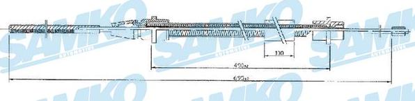 Samko C0631B - Трос, гальмівна система autocars.com.ua