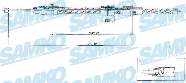 Samko C0634B - Трос, гальмівна система autocars.com.ua
