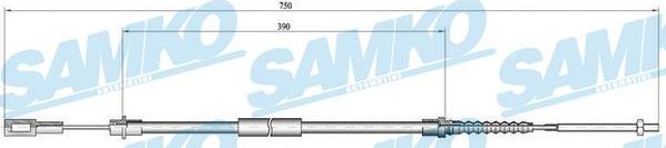 Samko C0643B - Трос, гальмівна система autocars.com.ua