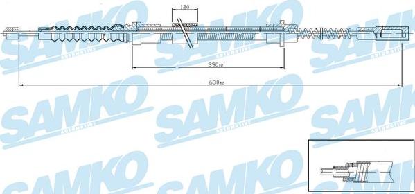 Samko C0647B - Трос, гальмівна система autocars.com.ua