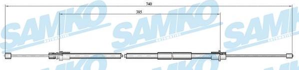 Samko C0649B - Трос, гальмівна система autocars.com.ua