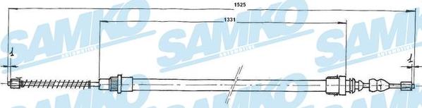 Samko C0664B - Трос, гальмівна система autocars.com.ua