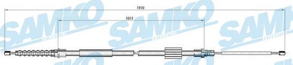 Samko C0696B - Тросик, cтояночный тормоз avtokuzovplus.com.ua