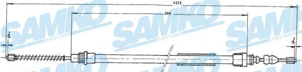 Samko C0722B - Трос, гальмівна система autocars.com.ua