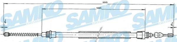 Samko C0726B - Трос, гальмівна система autocars.com.ua