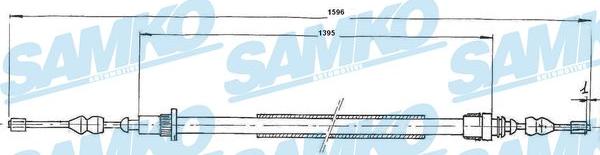 Samko C0727B - Трос, гальмівна система autocars.com.ua