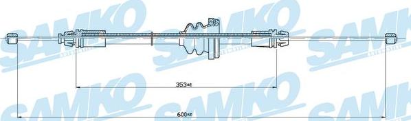 Samko C0754B - Трос, гальмівна система autocars.com.ua