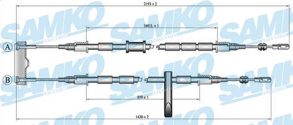 Samko C0786B - Тросик, cтояночный тормоз avtokuzovplus.com.ua