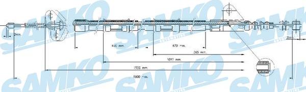 Samko C0846B - Трос, гальмівна система autocars.com.ua