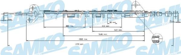 Samko C0847B - Трос, гальмівна система autocars.com.ua