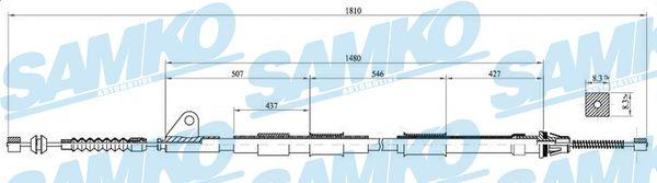 Samko C0851B - Трос, гальмівна система autocars.com.ua