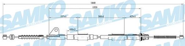 Samko C0852B - Трос, гальмівна система autocars.com.ua