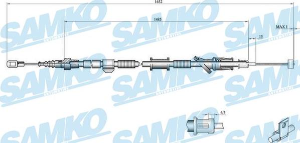 Samko C0917B - Тросик, cтояночный тормоз avtokuzovplus.com.ua