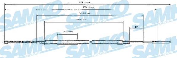 Samko C0955B - Трос, гальмівна система autocars.com.ua