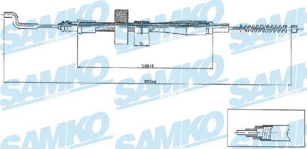 Samko C0971B - Тросик, cтояночный тормоз avtokuzovplus.com.ua