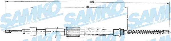 Samko C0979B - Трос, гальмівна система autocars.com.ua