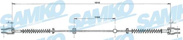 Samko C0987B - Трос, гальмівна система autocars.com.ua