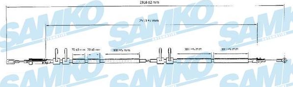 Samko C0989B - Трос, гальмівна система autocars.com.ua