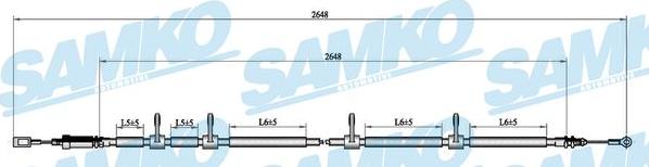 Samko C0990B - Трос, гальмівна система autocars.com.ua