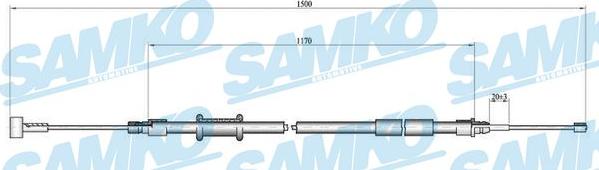 Samko C1009B - Тросик, cтояночный тормоз avtokuzovplus.com.ua