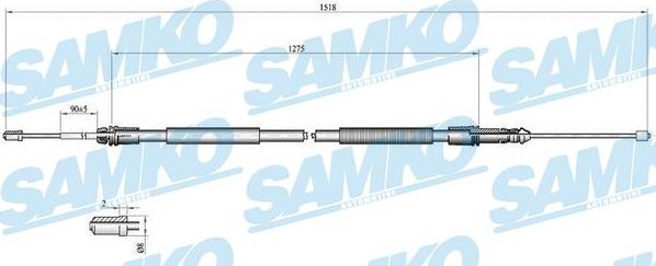 Samko C1041B - Трос, гальмівна система autocars.com.ua