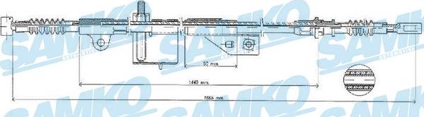 Samko C1052B - Трос, гальмівна система autocars.com.ua