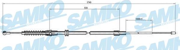 Samko C1118B - Тросик, cтояночный тормоз avtokuzovplus.com.ua