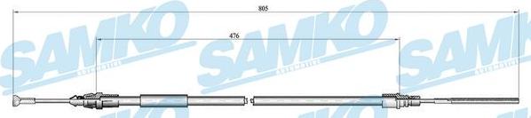 Samko C1265B - Трос, гальмівна система autocars.com.ua