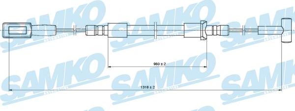 Samko C1316B - Трос, гальмівна система autocars.com.ua