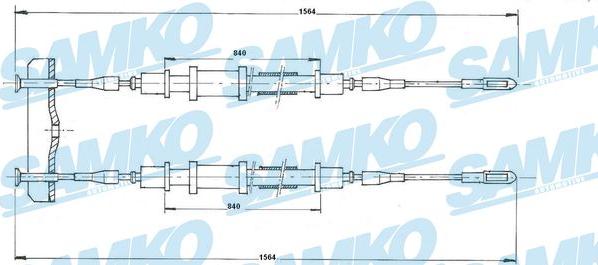 Samko C1347B - Тросик, cтояночный тормоз avtokuzovplus.com.ua