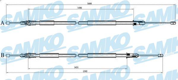 Samko C1399B - Трос, гальмівна система autocars.com.ua