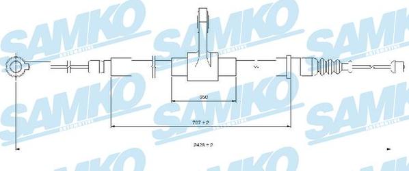 Samko C1416B - Тросик, cтояночный тормоз avtokuzovplus.com.ua