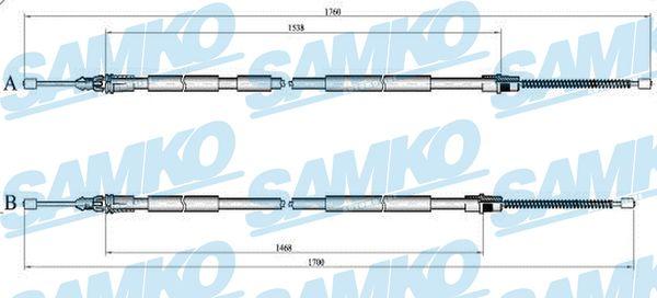 Samko C1424B - Трос, гальмівна система autocars.com.ua