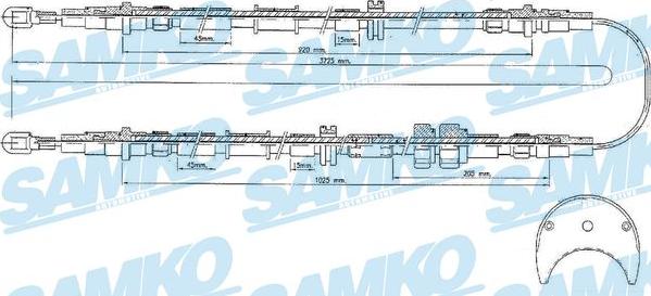 Samko C1438B - Тросик, cтояночный тормоз avtokuzovplus.com.ua