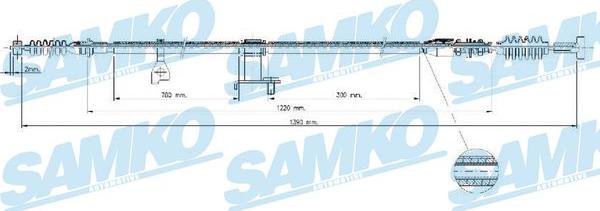 Samko C1553B - Трос, гальмівна система autocars.com.ua