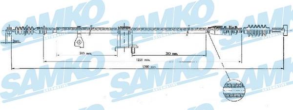 Samko C1554B - Трос, гальмівна система autocars.com.ua