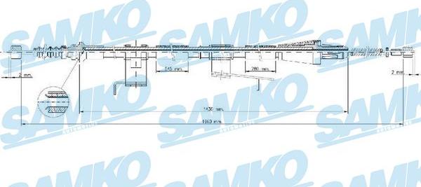 Samko C1571B - Трос, гальмівна система autocars.com.ua