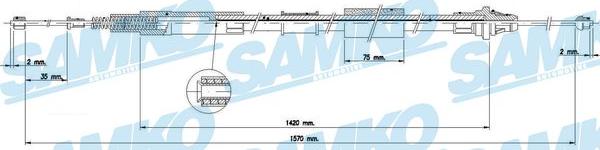 Samko C1578B - Трос, гальмівна система autocars.com.ua