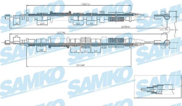 Samko C1674B - Трос, гальмівна система autocars.com.ua
