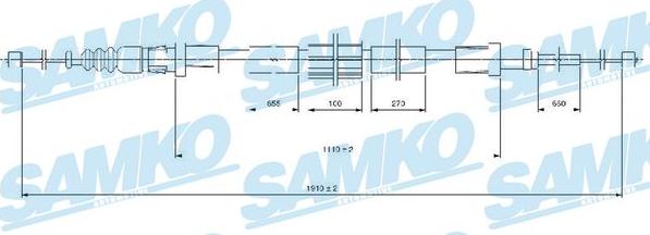 Samko C1687B - Трос, гальмівна система autocars.com.ua