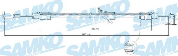 Samko C1695B - Трос, гальмівна система autocars.com.ua