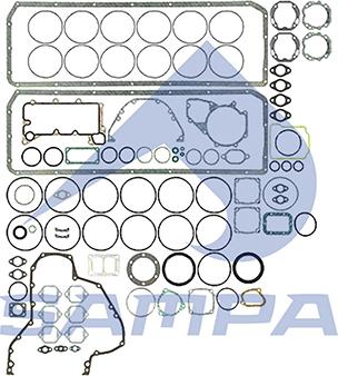 Sampa 020.753 - Комплект прокладок, двигун autocars.com.ua