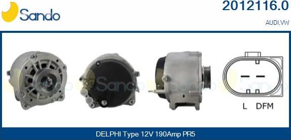 Sando 2012116.0 - Генератор autocars.com.ua